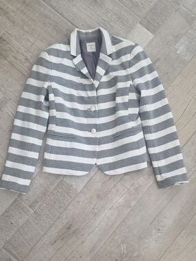 GAP Gray and White Striped Women's Blazer